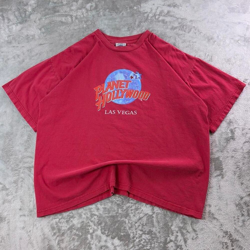 Vintage 90s Planet Hollywood Las Vegas T-Shirt Men’s XL Red Graphic Tee